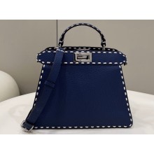Fendi Peekaboo ISeeU Small Bag Blue Selleria with topstitches 2024