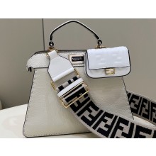 Fendi Peekaboo ISeeU Small Bag White Selleria with topstitches 2024