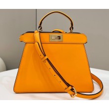 Fendi Peekaboo ISeeU Small Bag in nappa Leather Orange 2024