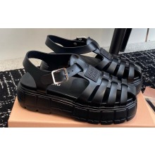 Miu Miu EVA platform sandals 5X709D Black 2024