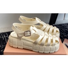 Miu Miu EVA platform sandals 5X709D Ivory 2024