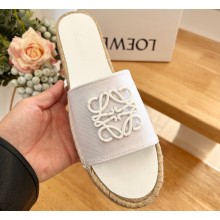 Loewe anagram Canvas Espadrilles Slides White 2024