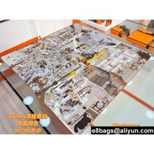 Hermes scarf 90x90cm in silk twill Top Quality 96 2024
