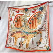 Hermes scarf 90x90cm in silk twill Top Quality 145 2024