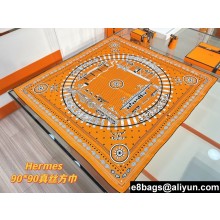 Hermes scarf 90x90cm in silk twill Top Quality 82 2024