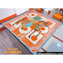 Hermes scarf 90x90cm in silk twill Top Quality 89 2024