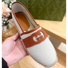 Gucci Women/Men Interlocking G espadrille 777365 in Canvas White 2024