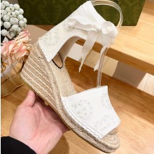 Gucci Women's Interlocking G espadrille 771779 in Canvas White 2024