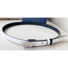 Dior Width 2cm Forever Reversible Belt in Smooth Calfskin Black/White/Silver 2024