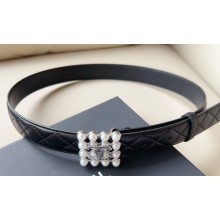 Chanel Width 3cm Metal & Glass Pearls calfskin belt AAA036 08 2024
