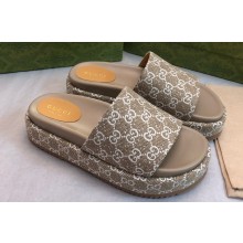 Gucci GG platform slide sandals 21 2024 
