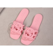 Gucci Women's Interlocking G slide sandals 780307 in Rubber Pink 2024