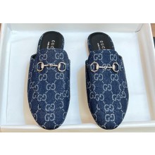 Gucci Women's Princetown slipper 771592 in GG Denim Dark Blue 2024