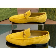 Gucci Men's Jordaan loafer 406994 in Suede Yellow 2024