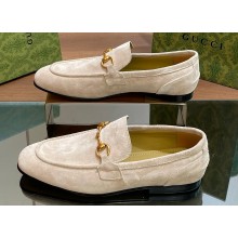 Gucci Men's Jordaan loafer 406994 in Suede Beige 2024