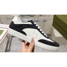 Gucci Suede and Mesh Women/Men Sneakers Black with Interlocking G 2024
