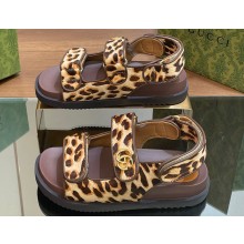 Gucci Women's sandals with Double G in Leopard Print 02 2024