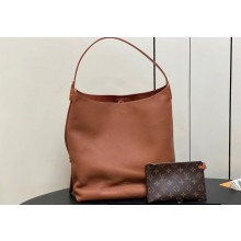 Louis Vuitton Grained calfskin Low Key Hobo MM Bag M24974 Cognac Brown 2024