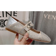 Valentino VLogo Locker Mary-Jane ballerinas Beige with crystals 2024