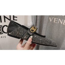 Valentino VLogo Locker Mary-Jane ballerinas Black with crystals 2024