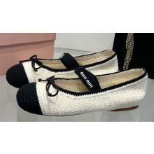 Miu Miu Crochet knit ballerinas 5F138E White 2024