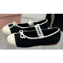 Miu Miu Crochet knit ballerinas 5F138E Black 2024