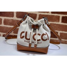 Gucci Mini shoulder bag with Gucci print 777166 in Beige/Brown cotton linen canvas 2024