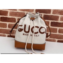 Gucci Small shoulder bag with Gucci print 772856 in Beige/Brown cotton linen canvas 2024