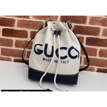 Gucci Small shoulder bag with Gucci print 772856 in Beige/Blue cotton linen canvas 2024
