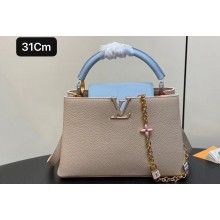 Louis Vuitton Lovelock chain Taurillon leather Capucines MM Bag Creamy 2024