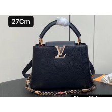Louis Vuitton Lovelock chain Taurillon leather Capucines BB Bag M23950 Black 2024