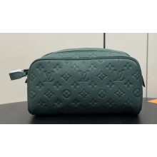 Louis Vuitton Taurillon Monogram leather Dopp Kit Bag M24442 Forest Green 2024