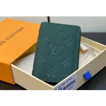 Louis Vuitton Taurillon Monogram leather Pocket Organizer Wallet M83067 Forest Green 2024