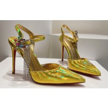 Christian Louboutin Heel 10.5cm Goldina Rain Pumps Patent Gold 2024