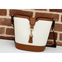 Gucci mini bucket shoulder bag 782908 leather Natural canvas 2024