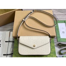 Gucci GG super mini shoulder bag 772794 leather White 2024