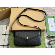 Gucci GG super mini shoulder bag 772794 leather Black 2024