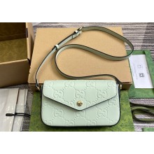 Gucci GG super mini shoulder bag 772794 leather Light Green 2024