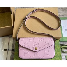 Gucci GG super mini shoulder bag 772794 leather Pink 2024