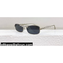 Chanel Metal & Strass Rectangle Sunglasses A71584 CH9567B 02 2024