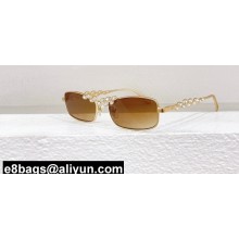 Chanel Metal & Strass Rectangle Sunglasses A71584 CH9567B 04 2024