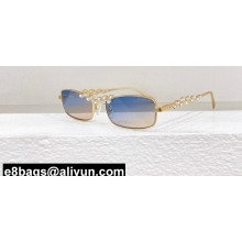 Chanel Metal & Strass Rectangle Sunglasses A71584 CH9567B 06 2024