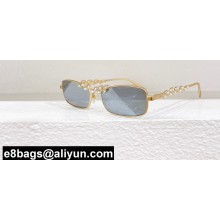 Chanel Metal & Strass Rectangle Sunglasses A71584 CH9567B 07 2024