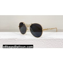 Chanel Metal & Strass Pilot Sunglasses A71582 CH9566B 06 2024