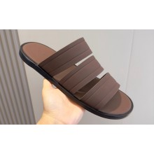 Loro Piana Calfskin Naha Men's Sandals Coffee 2024