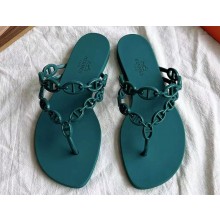 Cheap Sale Hermes TPU Island Sandals Green 2024