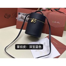 Loro Piana Extra Case Medium Bag in Grained Calfskin Dark Royal Blue 2024