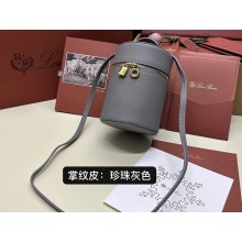 Loro Piana Extra Case Medium Bag in Grained Calfskin Gray 2024