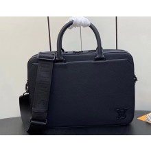 Louis Vuitton Cowhide leather Pilot Briefcase Bag M23778 Black 2024