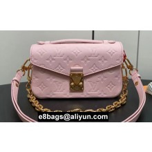 Louis Vuitton Monogram Empreinte leather Pochette Métis East West Bag M47045 Opal Pink 2024